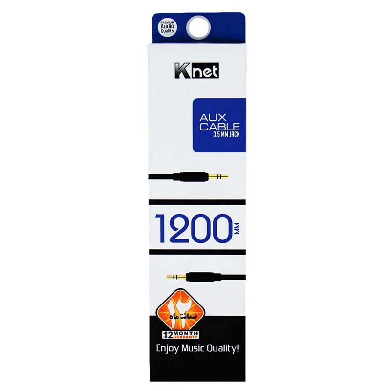 کابل 1 به 1 AUX برند KNET طول 1.2 متر