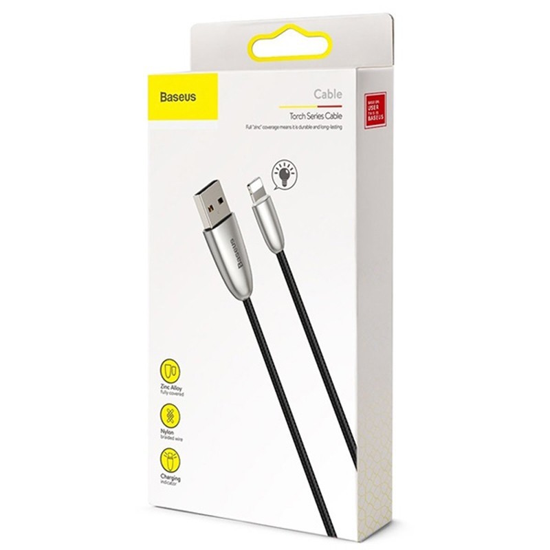 کابل شارژ و انتقال داده لایتنینگ بیسوس Baseus Torch Series Lightning Cable 1m