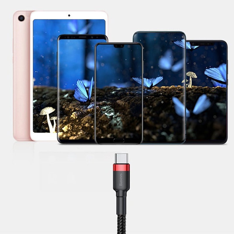کابل شارژ سریع تایپ سی بیسوس Baseus Cafule Type-C Cable 1m