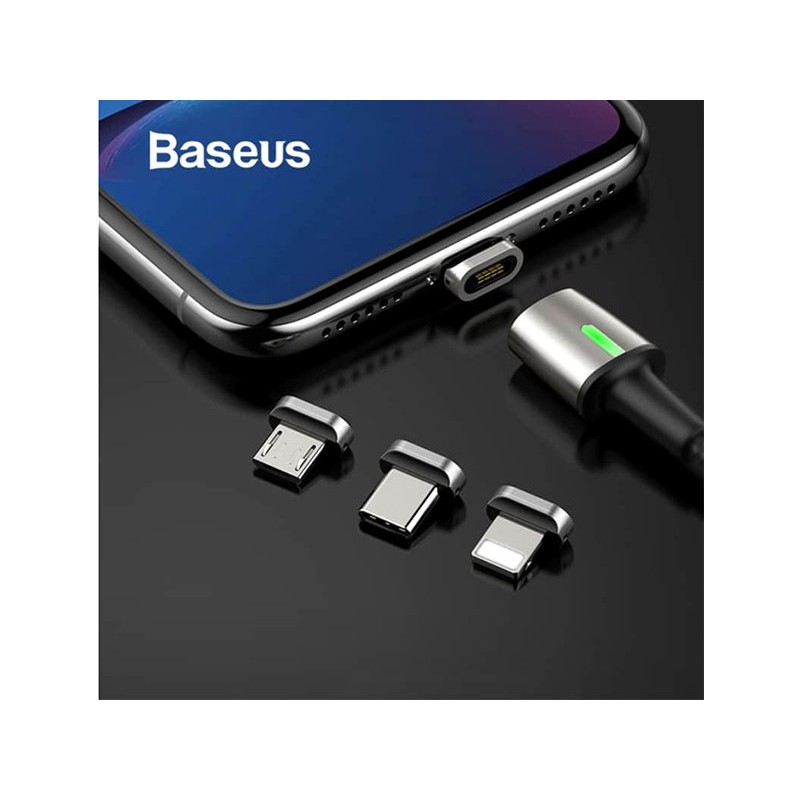 کابل آهنربایی سه سر بیسوس Baseus TZCAXC Zinc magnetic Cable Kit 1m