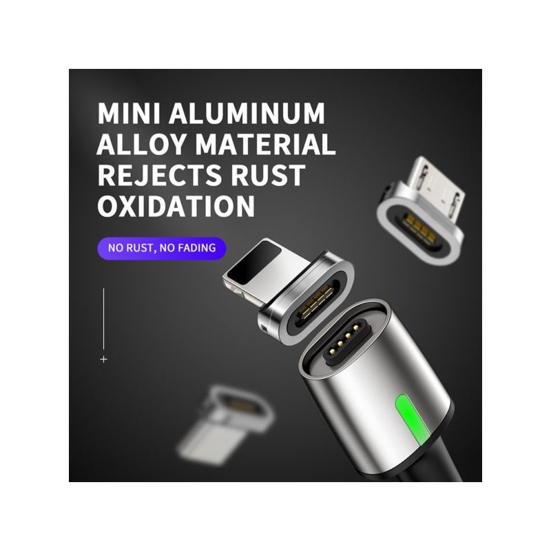 کابل آهنربایی سه سر بیسوس Baseus TZCAXC Zinc magnetic Cable Kit 1m