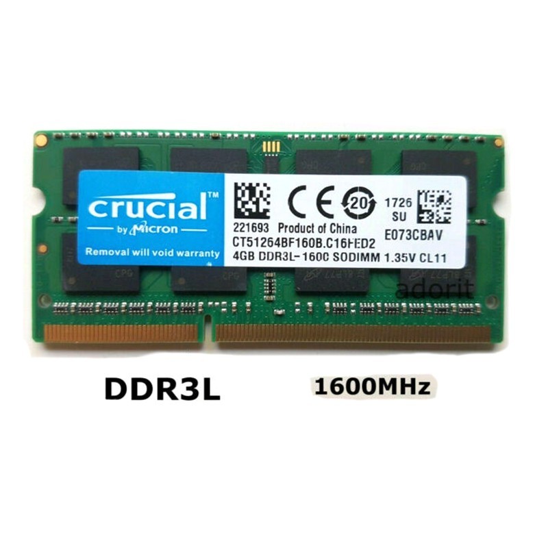 رم لپ تاپ 4 گیگ کروشیال DDR3 PC3L 1600-12800 1.35V