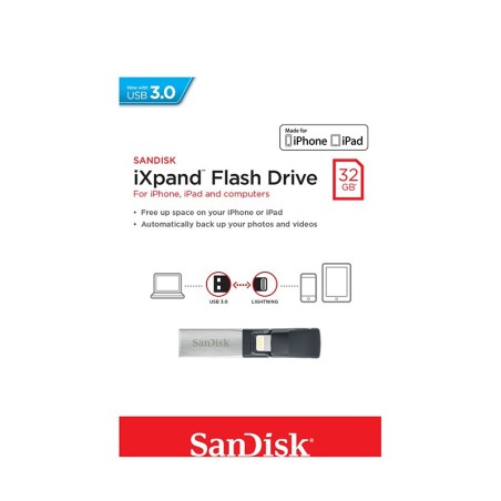 فلش مموری 32 گیگ سان دیسک iXpand USB 3.0