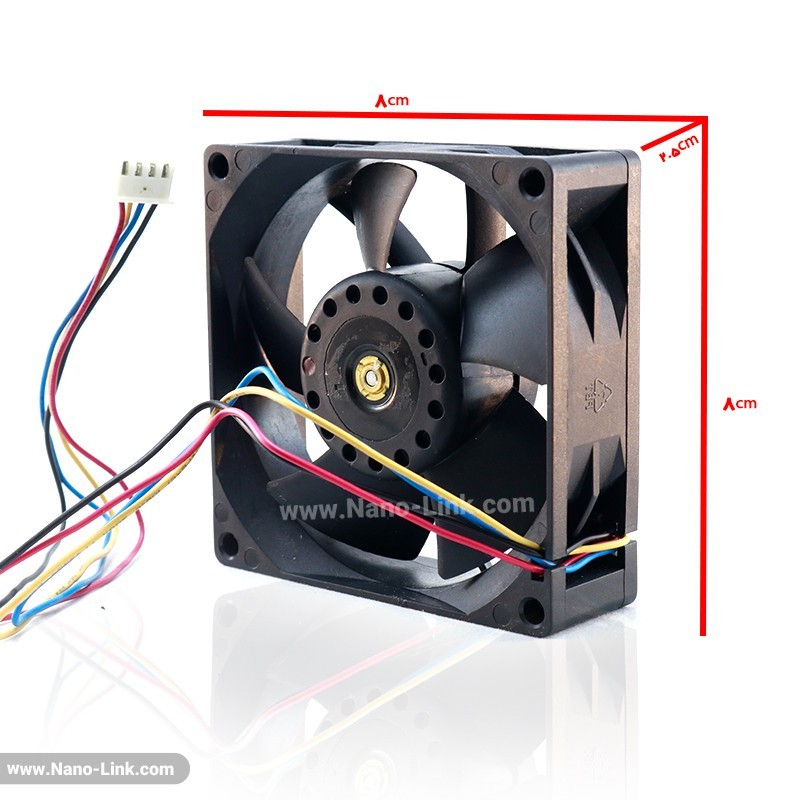 فن 12 ولت 0.80 آمپر بلبرینگی سایز 2.5*8*8