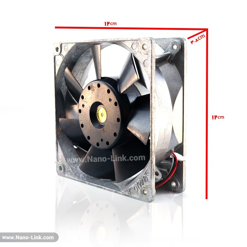 فن 24 ولت 0.25 آمپر بلبرینگی سایز 3.8*12*12