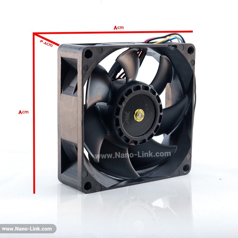 فن 12 ولت 1.60 آمپر بلبرینگی سایز 2.5*8*8