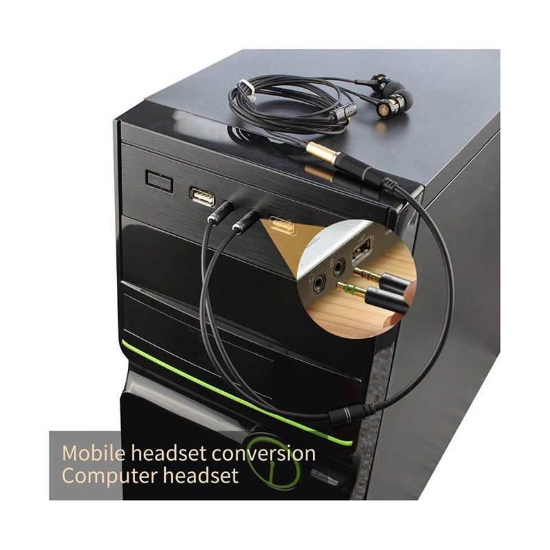 کابل تفکیک صدای میکروفون و هدفون 1 به 2 سیلکونی