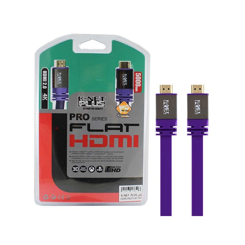 کابل HDMI V2.0 FLAT کی نت پلاس 5 متر