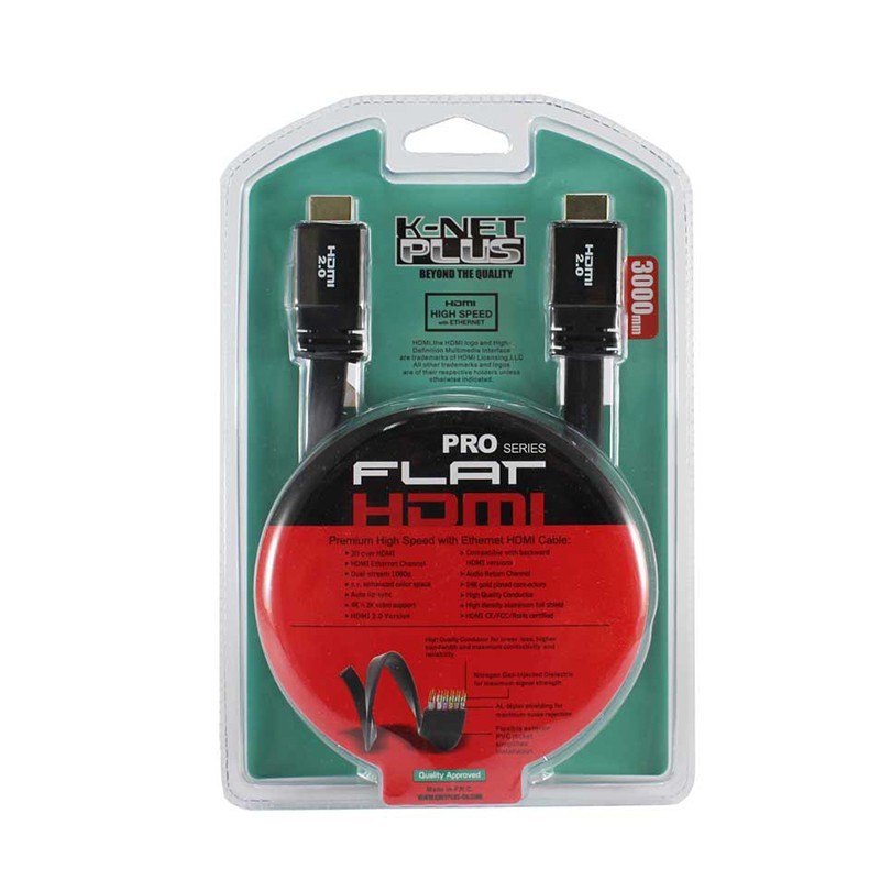 کابل HDMI V2.0 FLAT کی نت پلاس 3 متر