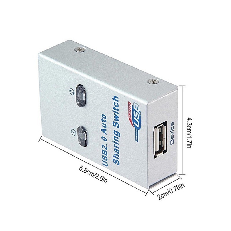 دیتا سوییچ اتوماتیک USB دو پورت بدنه فلزی