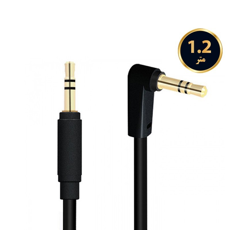 کابل 1 به 1 AUX برند KNET یک سر 90 درجه طول 1.2 متر