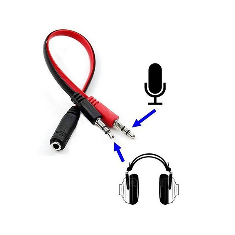 کابل تفکیک صدای میکروفون و هدفون 1به2