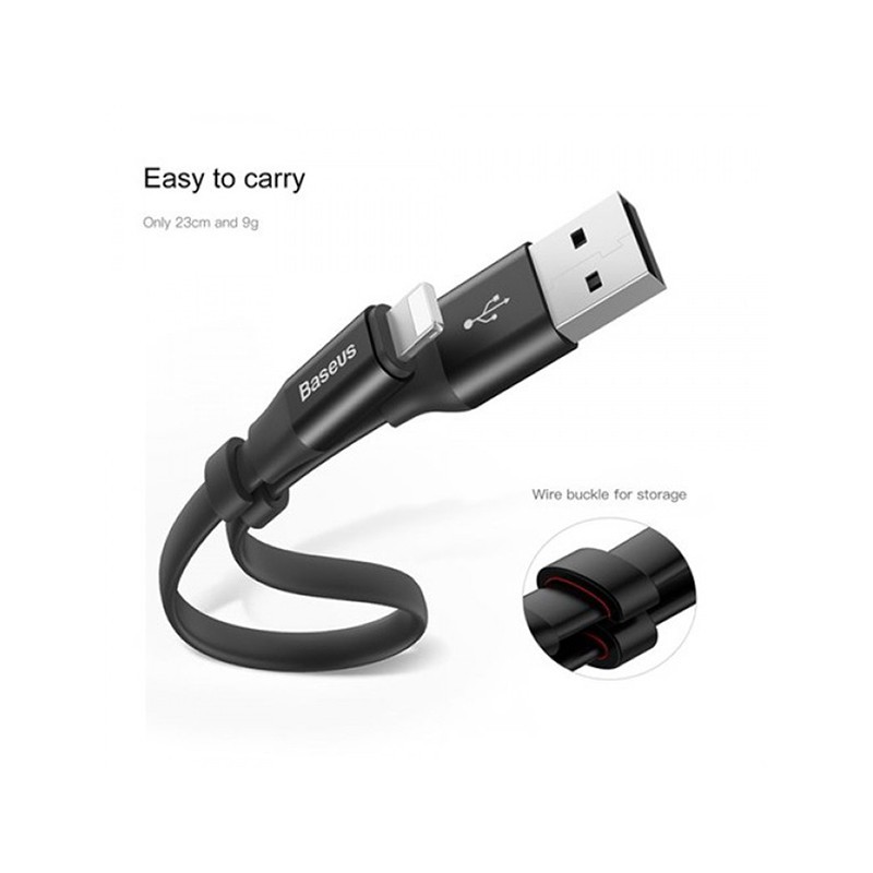 کابل لایتنینگ بیسوس Baseus Nimble طول 23 سانتی متر و مناسب پاوربانک