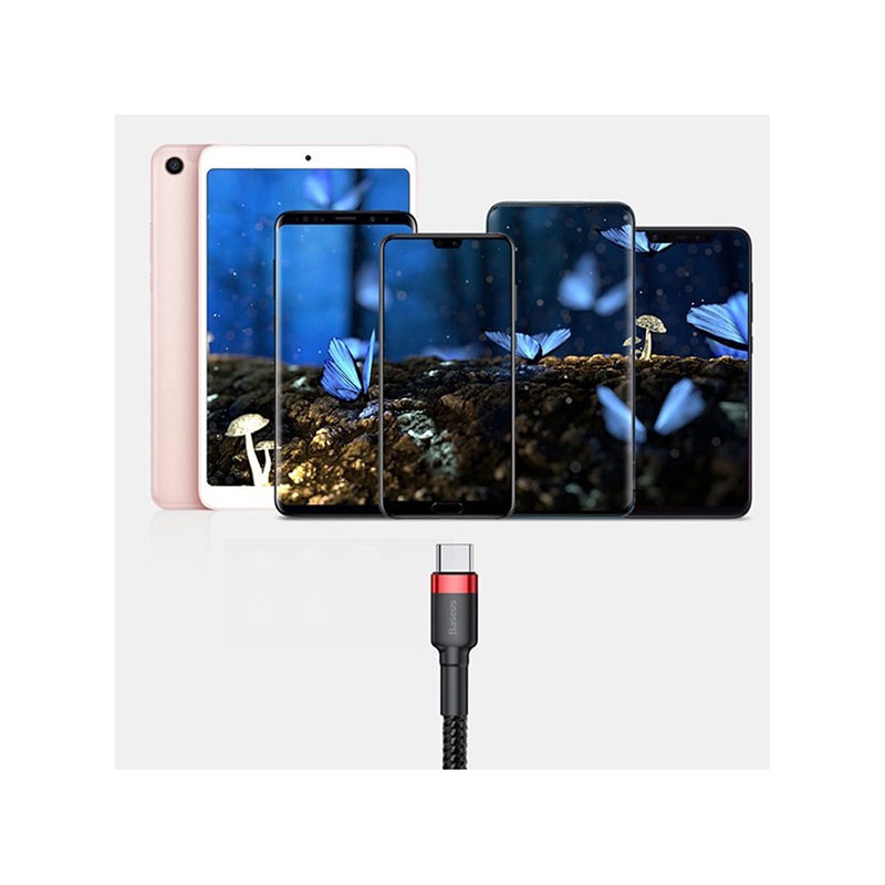 کابل شارژ سریع و انتقال داده بیسوس Baseus Cafule Type-C Cable 1m 3A