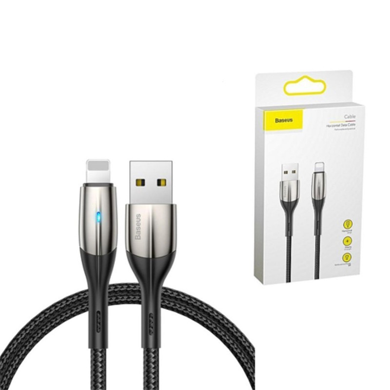 کابل شارژ سریع و انتقال داده لایتنینگ بیسوس Baseus Horizontal Lightning Data Cable 1m