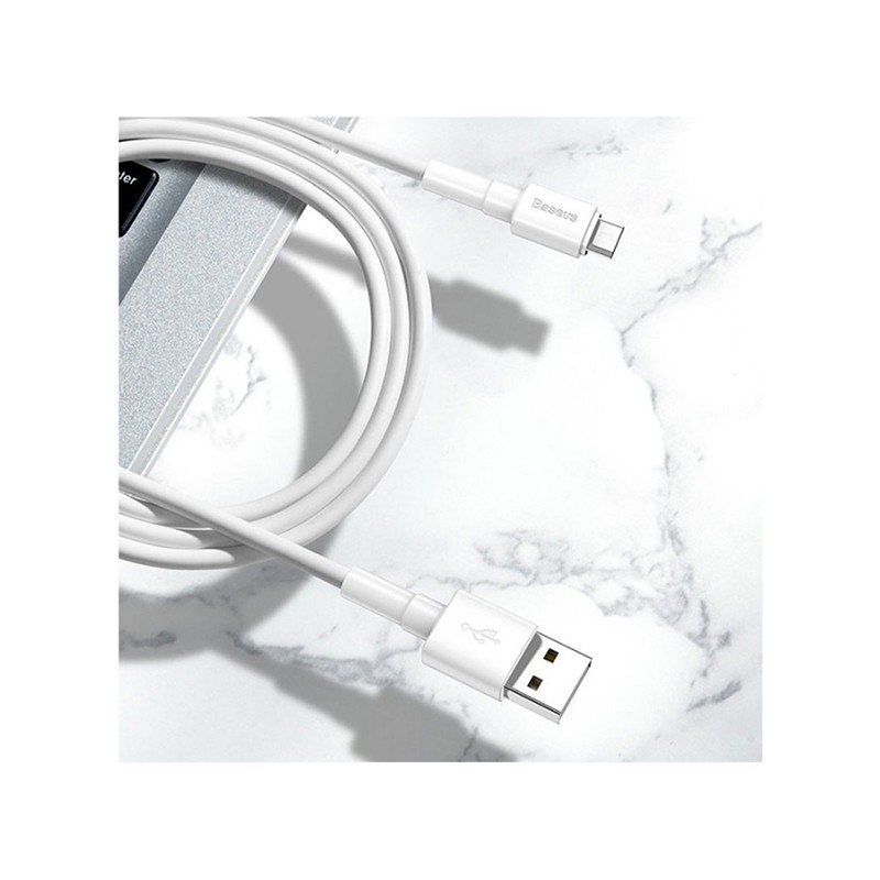کابل شارژ سریع میکرو یو اس بی بیسوس Baseus Mini White Micro USB Cable 1M/2.4A