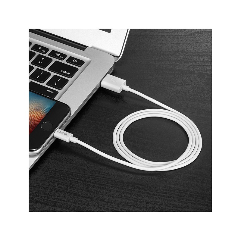 کابل شارژ و دیتا لایتنینگ آیفون برند ANKER مدل A7101H22 طول 90 سانت