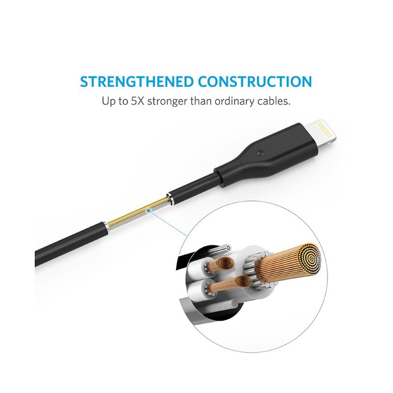 کابل شارژ و دیتا لایتنینگ آیفون برند ANKER مدل A8432H11 طول 90 سانت