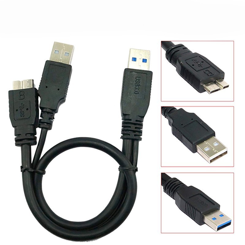 کابل میکرو USB 3.0 دو سر هارداکسترنال 50 سانتی