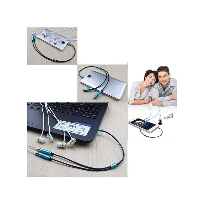 کابل تبدیل نری AUX به دو پورت ماده AUX