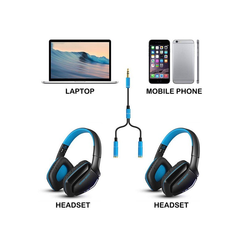 کابل تبدیل نری AUX به دو پورت ماده AUX