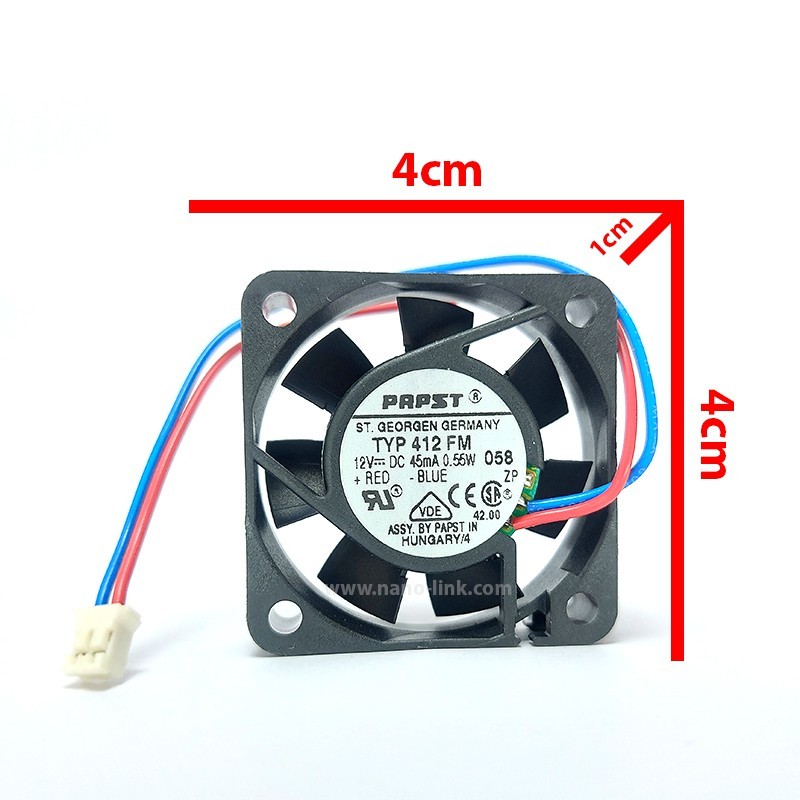 فن 12 ولت 0.45 آمپر بلبرینگی سایز 1*4*4