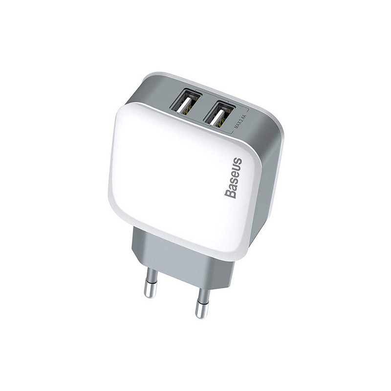شارژر دو پورت بیسوس Baseus 2.4A ZCL2B-B02 Dual USB Charger