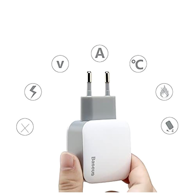 شارژر دو پورت بیسوس Baseus 2.4A ZCL2B-B02 Dual USB Charger