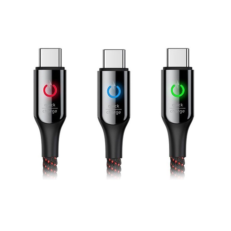 کابل شارژ هوشمند بیسوس Baseus C-shaped light intelligent Type-C cable