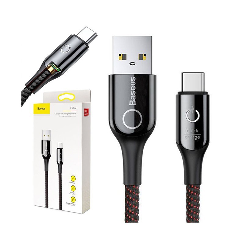 کابل شارژ هوشمند بیسوس Baseus C-shaped light intelligent Type-C cable