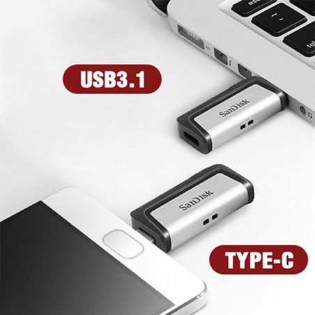 فلش 32 گیگ SAN DISK مدل DUAL DRIVE USB TYPE-C