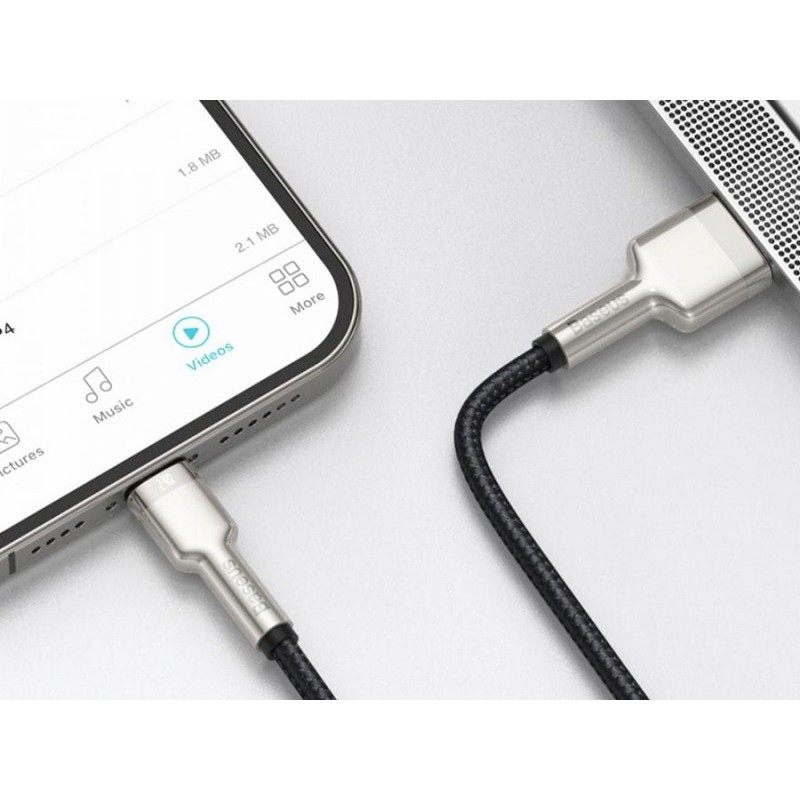 کابل شارژ سریع و انتقال داده لایتنینگ بیسوس Baseus Cafule Metal Lightning Cable 2m 2.4A