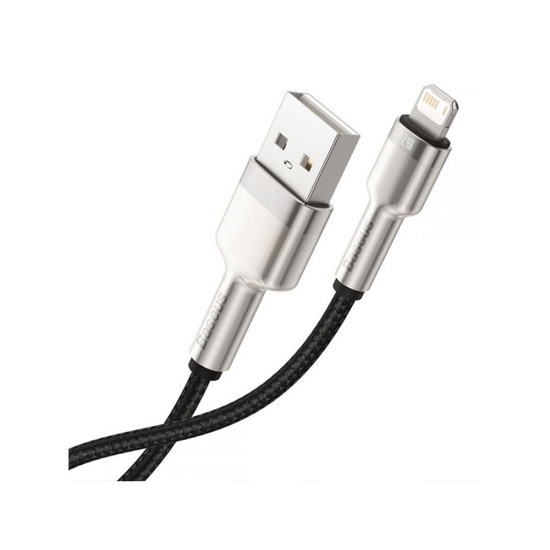 کابل شارژ سریع و انتقال داده لایتنینگ بیسوس Baseus Cafule Metal Lightning Cable 2m 2.4A