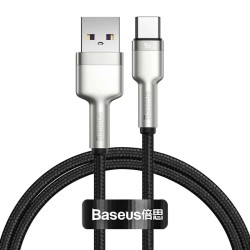 کابل شارژ سریع و انتقال داده تایپ سی بیسوس Baseus Cafule Metal TAYP- C Cable 1m 2.4A