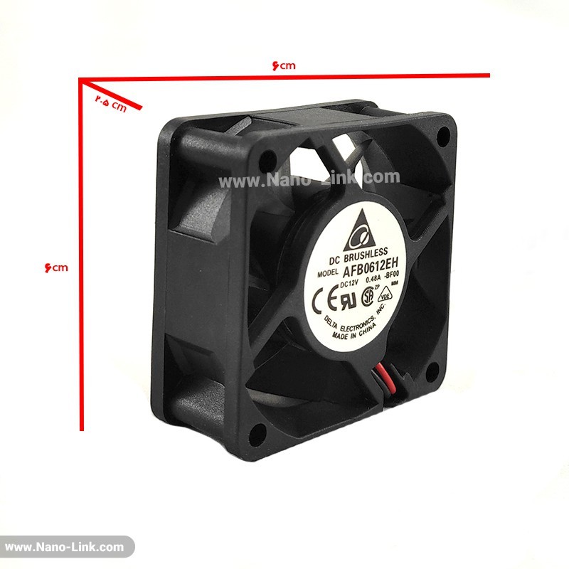 فن 12 ولت 0.48 آمپر بلبرینگی سایز2.5*6*6