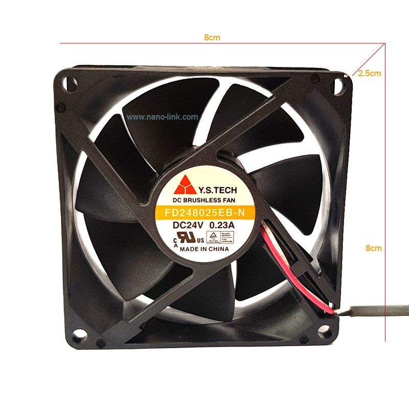 فن 24 ولت 0.23 آمپر بلبرینگی سایز 2.5*8*8