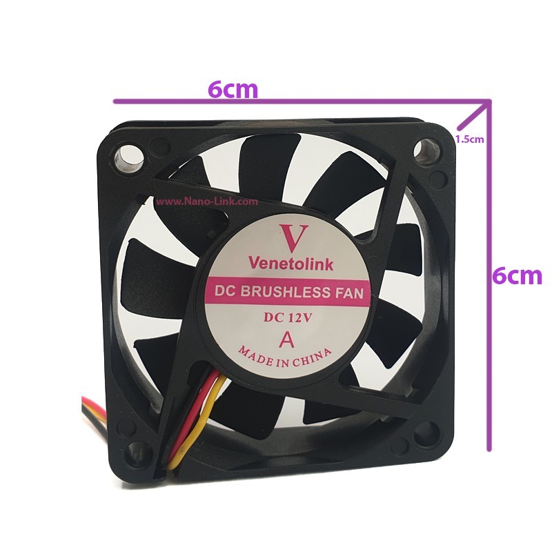 فن 12 ولت بوشی سایز 1.5*6*6