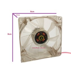 فن 12 ولت شیشه ای چراغ دار سایز 2.5*8*8