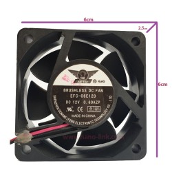 فن 12 ولت 0.60 آمپر بلبرینگی سایز 2.5*6*6