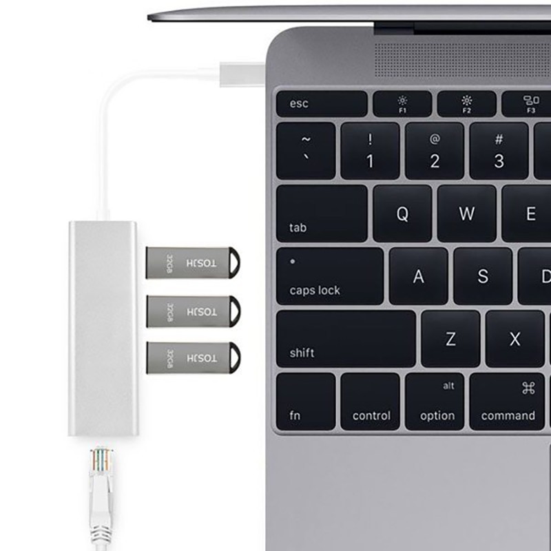 هاب USB TYPE C با پورت LAN