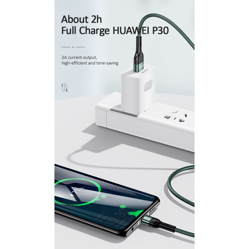 کابل شارژر و دیتای تایپ سی برند USAMS مدل U55 یک متر