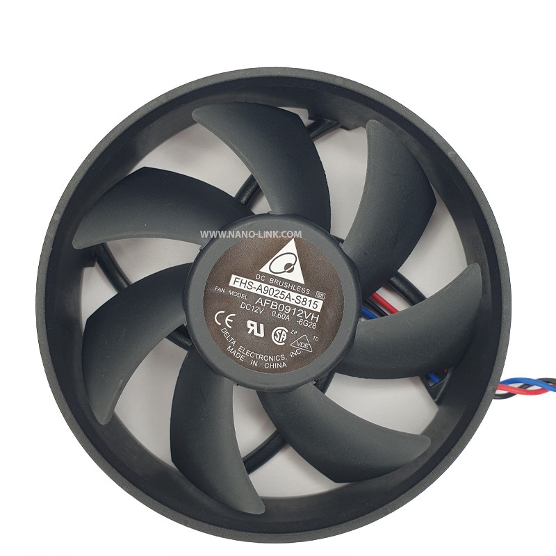 فن 12 ولت 0.6 آمپر بلبرینگی گرد سایز 2.5*9.5*9.5