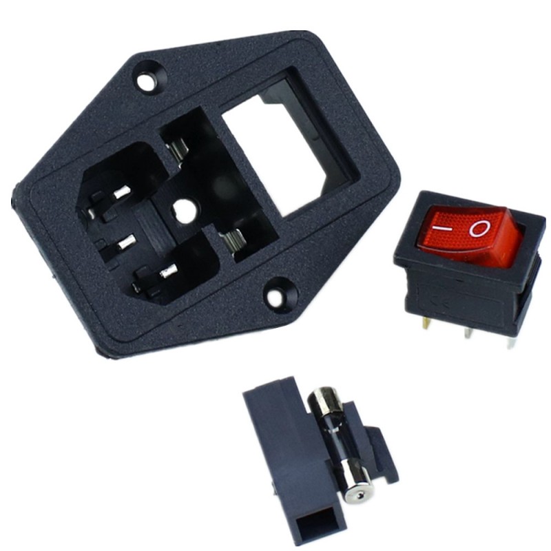 سوکت پاور نری پنلی کلید دار جا فیوز دار