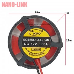 فن 12 ولت 0.06 آمپر بلبرینگی هدلایت سایز 1*2.8*2.8