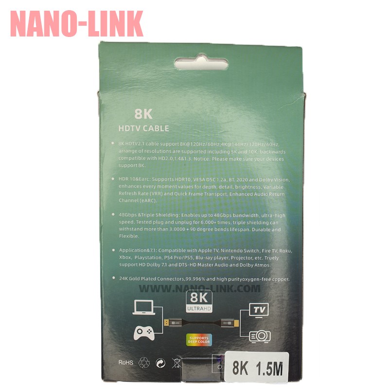 کابل HDMI برند HDTV ورژن 2.1 طول 3 متر