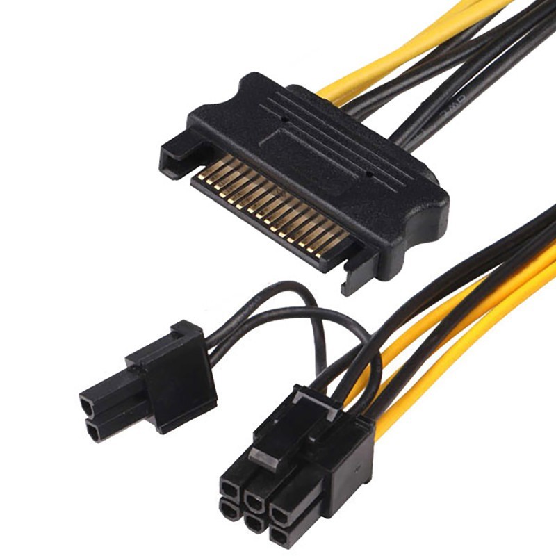 تبدیل برق ساتا به 8 (2+6) پین گرافیک (تک ساتا)