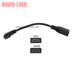 تبدیل مینی HDMI به مادگی HDMI کابلی 90 درجه