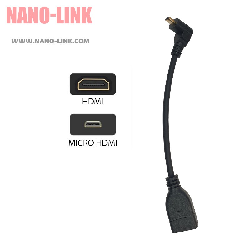 تبدیل میکرو HDMI به مادگی HDMI کابلی 90 درجه
