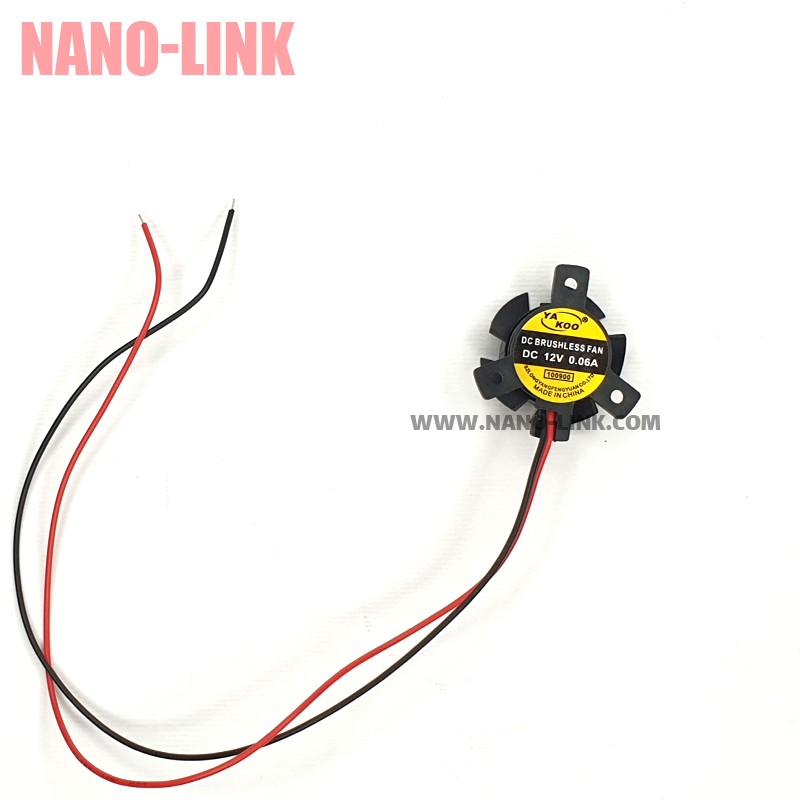 فن 12 ولت 0.06 آمپر بلبرینگی هدلایت سایز 1*2.3*2.3