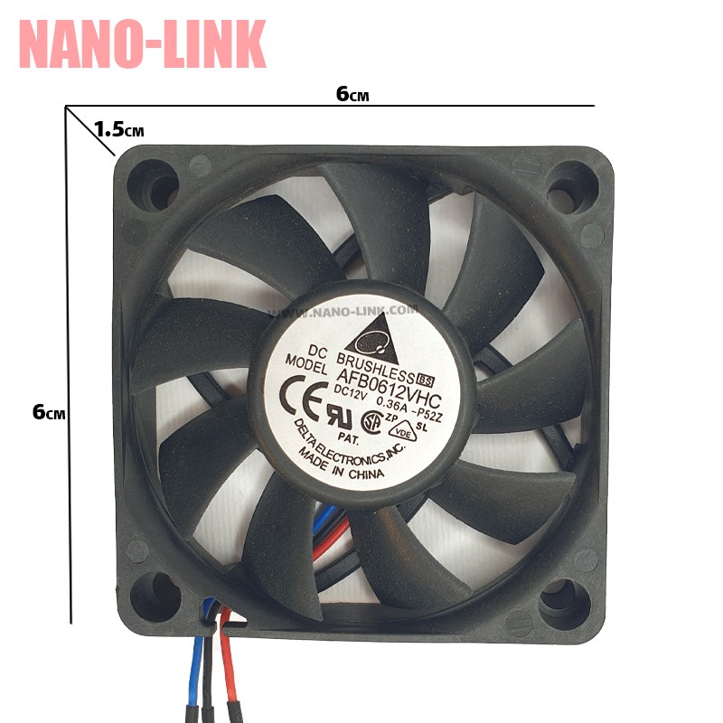 فن 12 ولت 0.36 آمپر بلبرینگی سایز 1.5*6*6